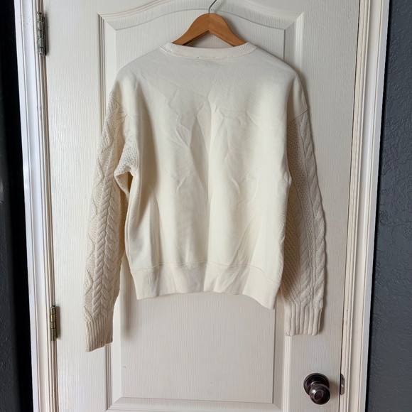 RARE Polo Ralph Lauren Cream Hybrid Sweater & Fleece Crewneck Sweatshirt, Small - Picture 16 of 16